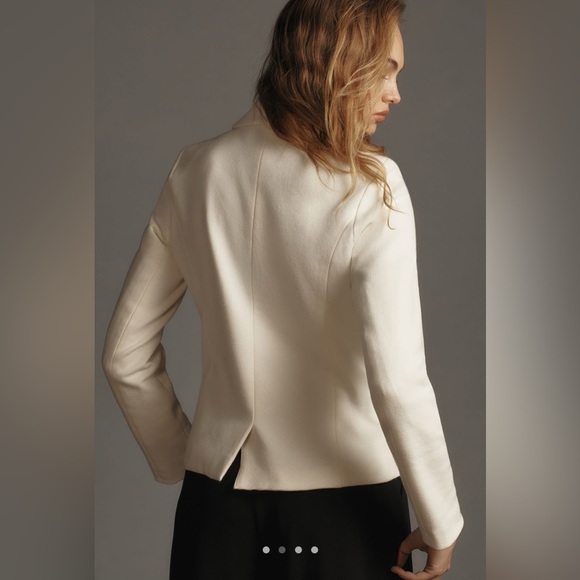 Anthropologie x bishop + young Fontaine Double-Breasted Knit Blazer in Ivory - Picture 3 of 15